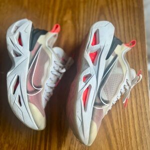 Nike Women's White and Coral Mesh Running Sneakers